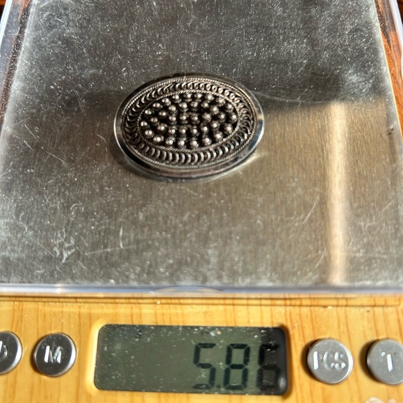 Vintage Ornate Sterling Silver Brooch Pin Stamped Hallmark Middle Eastern Design - Picture 6 of 6